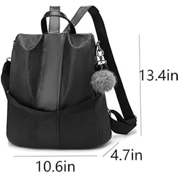 Women Backpack Purses PU Leather Anti-theft Rucksack Waterproof Daypack Casual main image 4